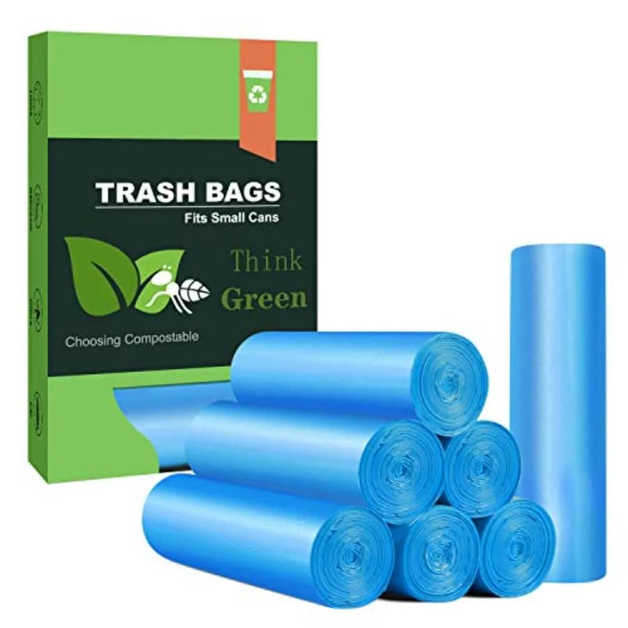 Small Trash Bags, 4-6 Gallon Compostable Garbage Bags, 4 Gallon Trash Bags, Unscented Leak Proof Biodegradable Bags Wastebasket