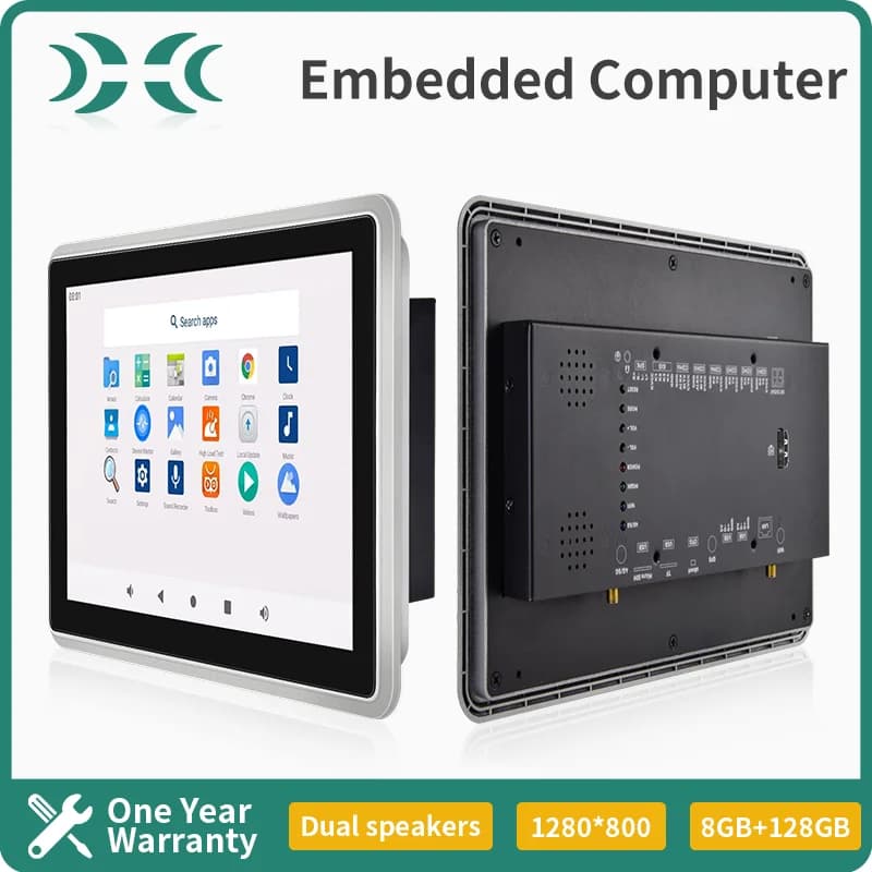 IXHUB 10.1" Pannello touch incorporato tutto in uno di grado industriale IP65 Monitor impermeabile RS232 RS485 TTL Android Debian Ubuntu