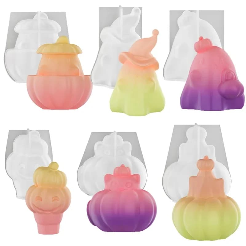 3D Pumpkin Ghost Silicone Mold, Epoxy Resin Casting Mould, Diy Handmade Art Craft Gift, Halloween Home Decor Ornament Supplies