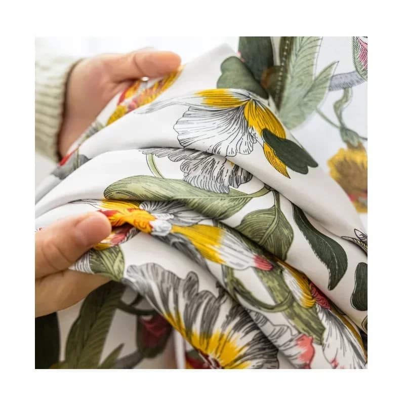 White Oil Painting Wind Print Curtains For Living Dining Room Bedroom Fabric American Country Print Curtains Customize