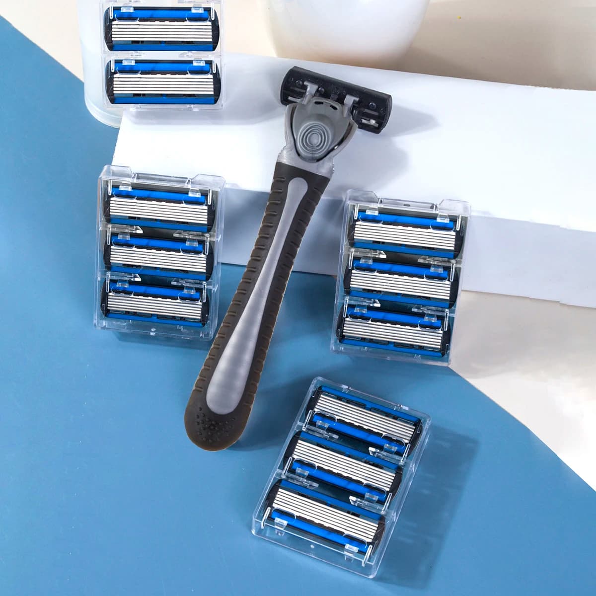 Replaceable Blade Cartridges Razor Blade For Men Shaving With Storage Box High Quality Stainless Steel Blade Beard Razor