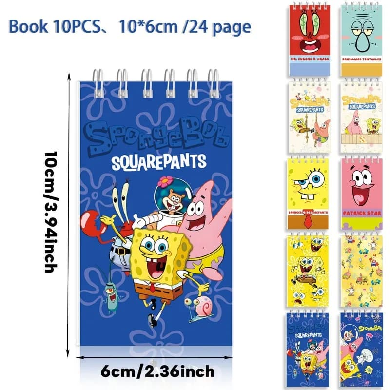 SpongeBob SquarePants Mini Grid Journal Weekly Planner Notebook Scrapbook Notepad Exquisite Birthday Gift for Stationery Lovers