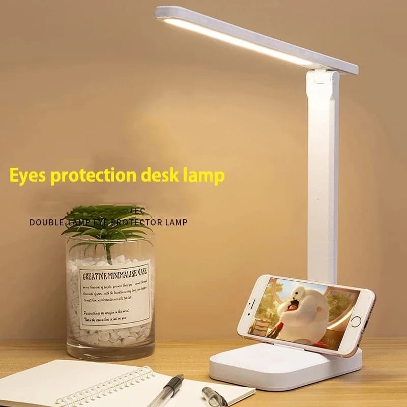 Protezione per gli occhi Touch Carica USB Lampada da scrivania pieghevole touch dimmerabile a 3 colori Lampada da scrivania regolabile con luce notturna per studio di lettura