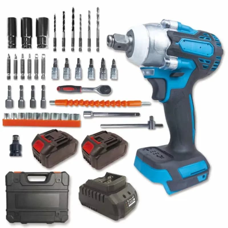 Set di Chiavi a Impatto Elettriche Ricaricabili Portatili Mini Brushless da 350 N.m, Attacco da 1/2 Pollice, per Fai-da-te e Uso Industriale, 21V 1