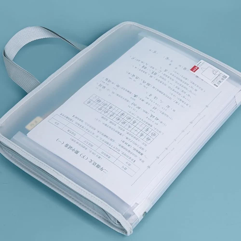 Cartella portadocumenti trasparente con 13 scomparti, borsa portadocumenti portatile di grande capacità, multifunzionale e resistente