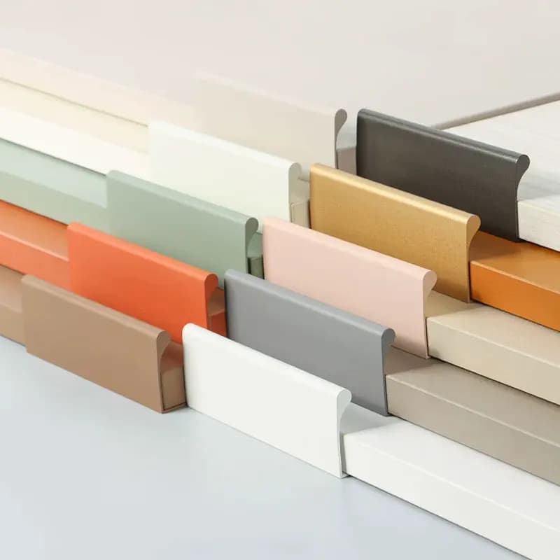 Colorful Invisible Handles for Cabinets Rustic Drawers Wardrobes Cupboard Pulls No Drilling Aluminum Alloy Furniture Hardware