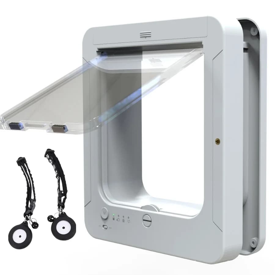 Porta per gatti per cani a induzione elettronica Porta sicura per animali domestici intelligente automatica con patta per gatti con sensore microchip Direction controllabile per gatti