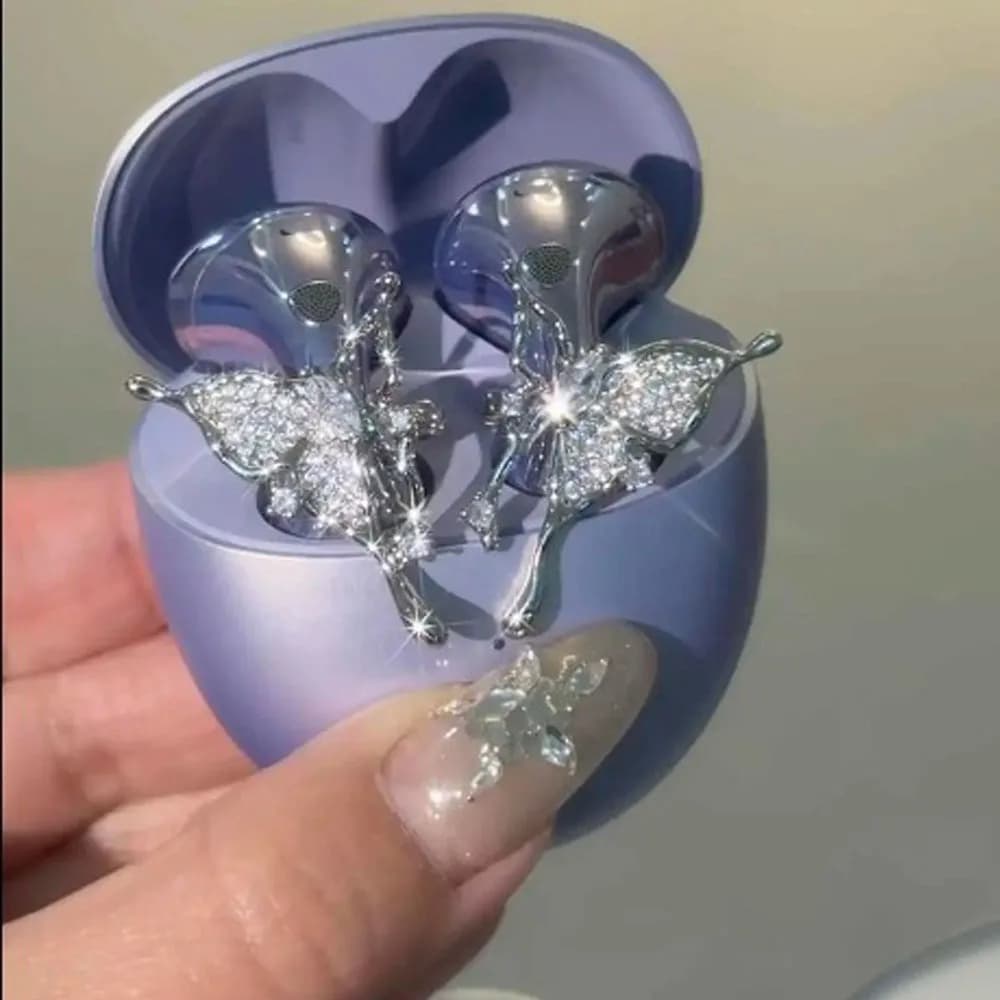 Nuovo diametro per cuffie fai da te fibbia rimovibile girevole decorazione per cuffie clip zircone modello farfalla accessori per auricolari