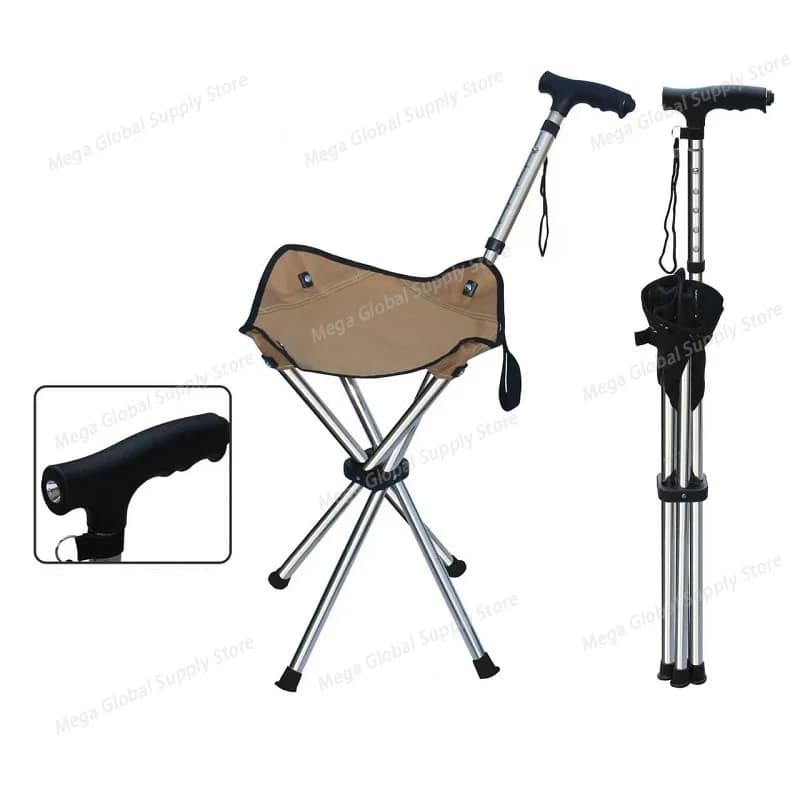 Stainless Steel Trekking Poles - 5-Section Adjustable & Foldable, Lightweight Compact Walking Sticks for Seniors Outdoor Camping