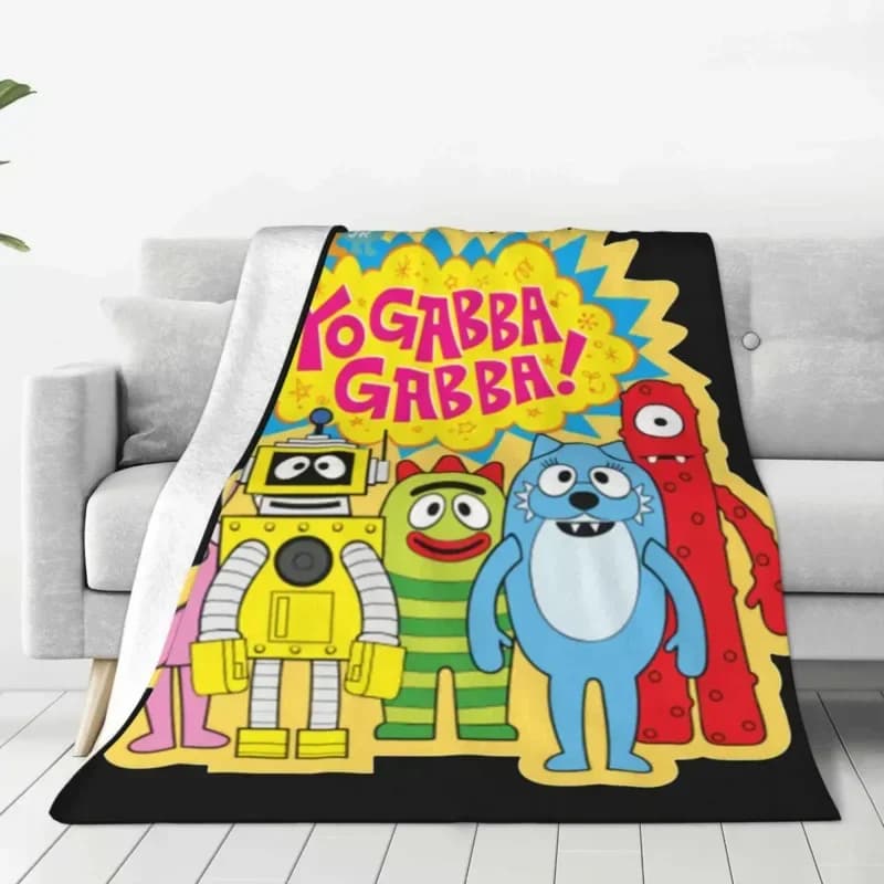 Yo Gabba Gabba Cartoon coperta flanella divertente coperta calda per copriletto primavera autunno