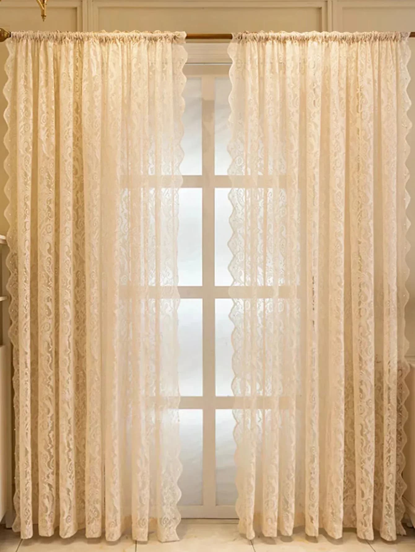 Nuovi arrivi soggiorno tenda per finestra schermo 1PC rurale romantico ombreggiatura pizzo perline tenda per schermo camera da letto