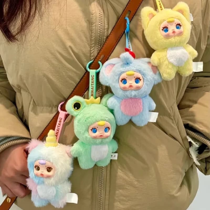Genuino Mm Milk Candy Series Scatola cieca Portachiavi in peluche Simpatico ciondolo per bambola Borsa da tavolo Ornamento Regalo a sorpresa Action Figure Toy