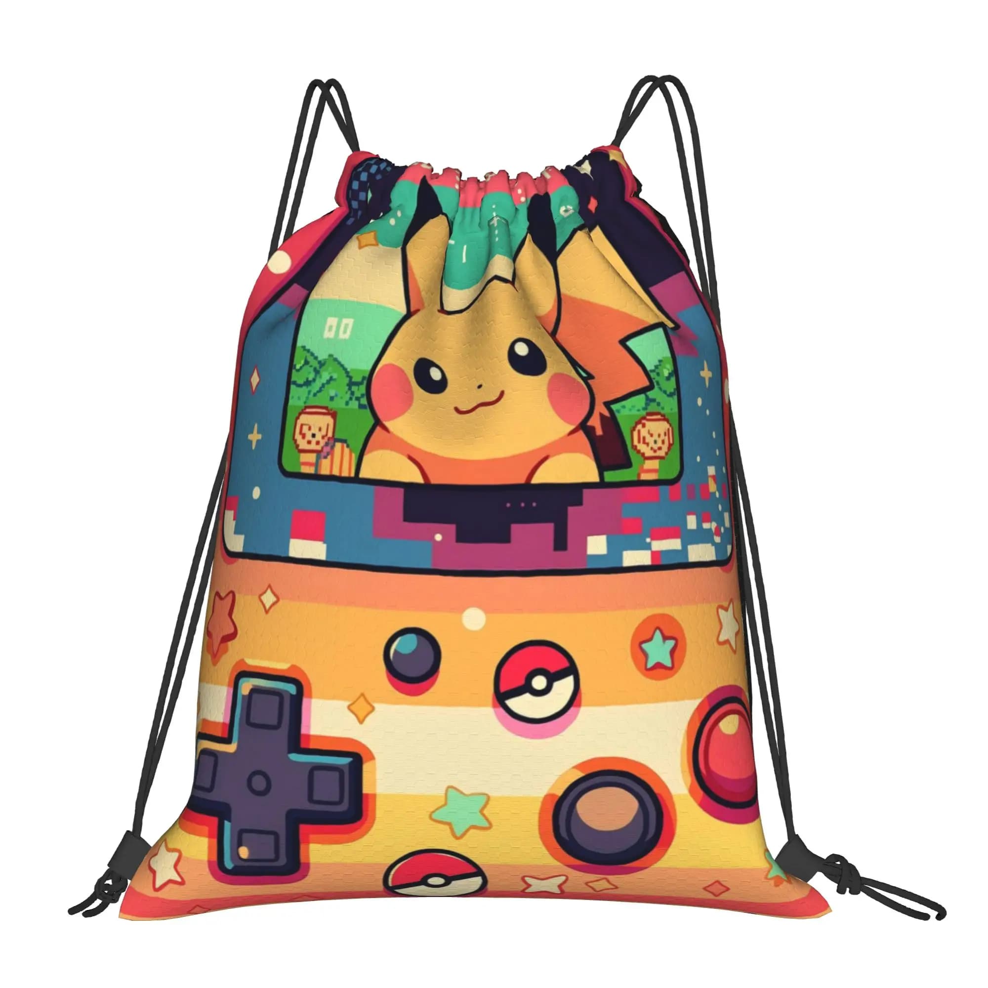 Zaini Portatili Pikachu Pokemon con Coulisse per Pesca Subacquea, Zaini da Equitazione, Scarpe da Spiaggia, Zaini per Immersioni