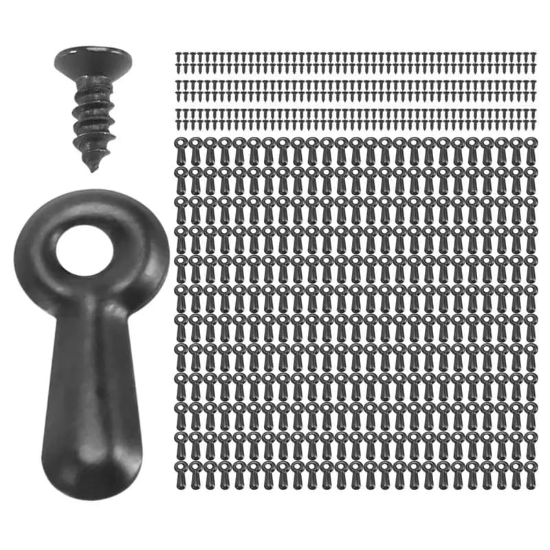 Set Essenziale di 300 Chiusure a Bottone per Foto e 300 Viti per Artigianato, Appendere, Disegnare, Nero