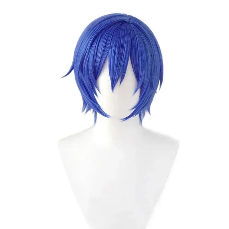 NuovoNuovo! Anime sintetico unisex corto 30 cm blu cosplay Kaito capelli resistenti al calore parrucche per giochi di ruolo + parrucca gratuita Cap2025