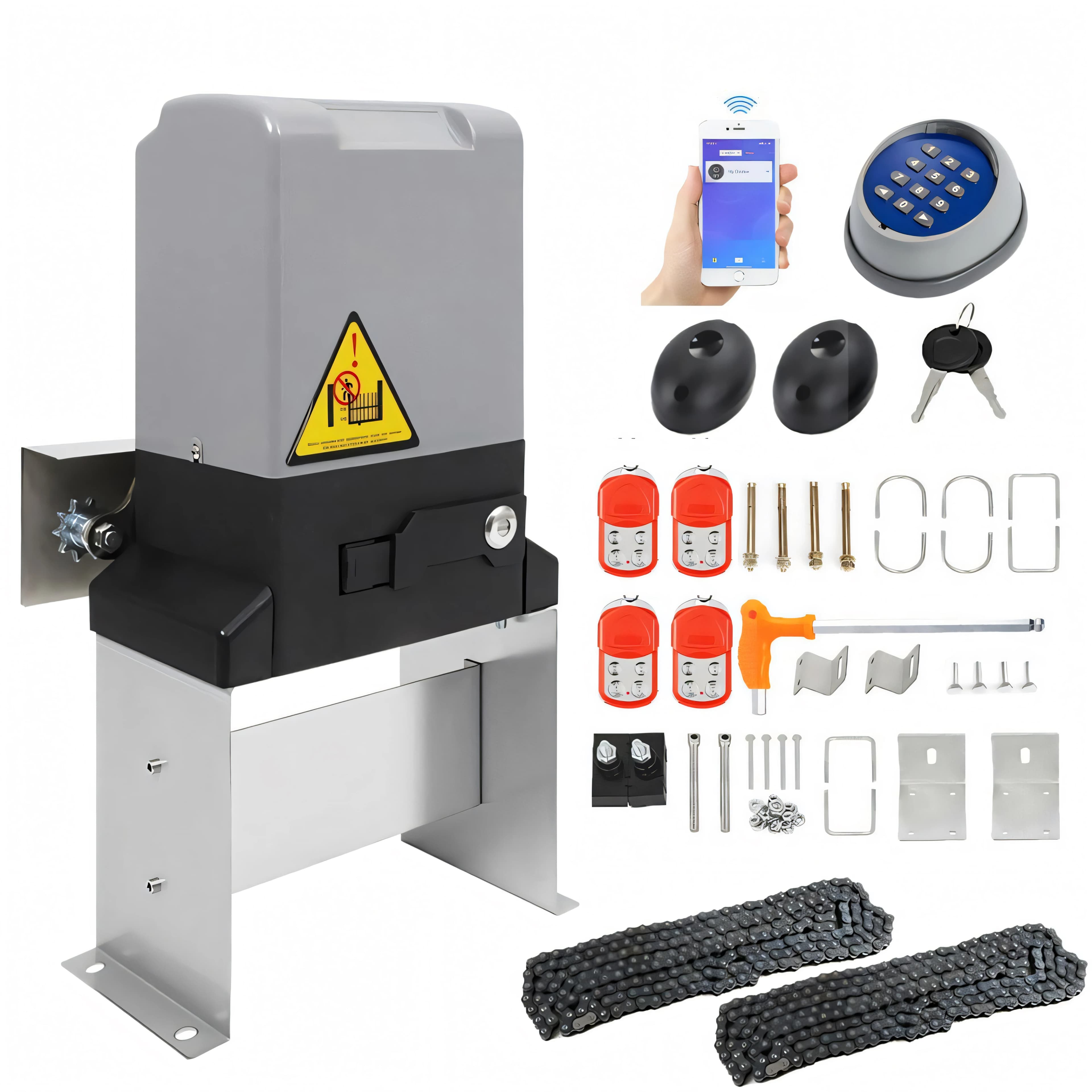 Elettrico 1400LBS Apricancello Scorrevole Automatico Rolling Vialetto Operatore Motore 2 Telecomandi Operatori di Porte Automatiche