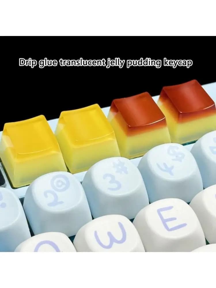 R53C 3D Jelly Drop Colle Budini Resina Keycap Tastiere meccaniche Retroilluminato Through Keycap per tastiere da gioco