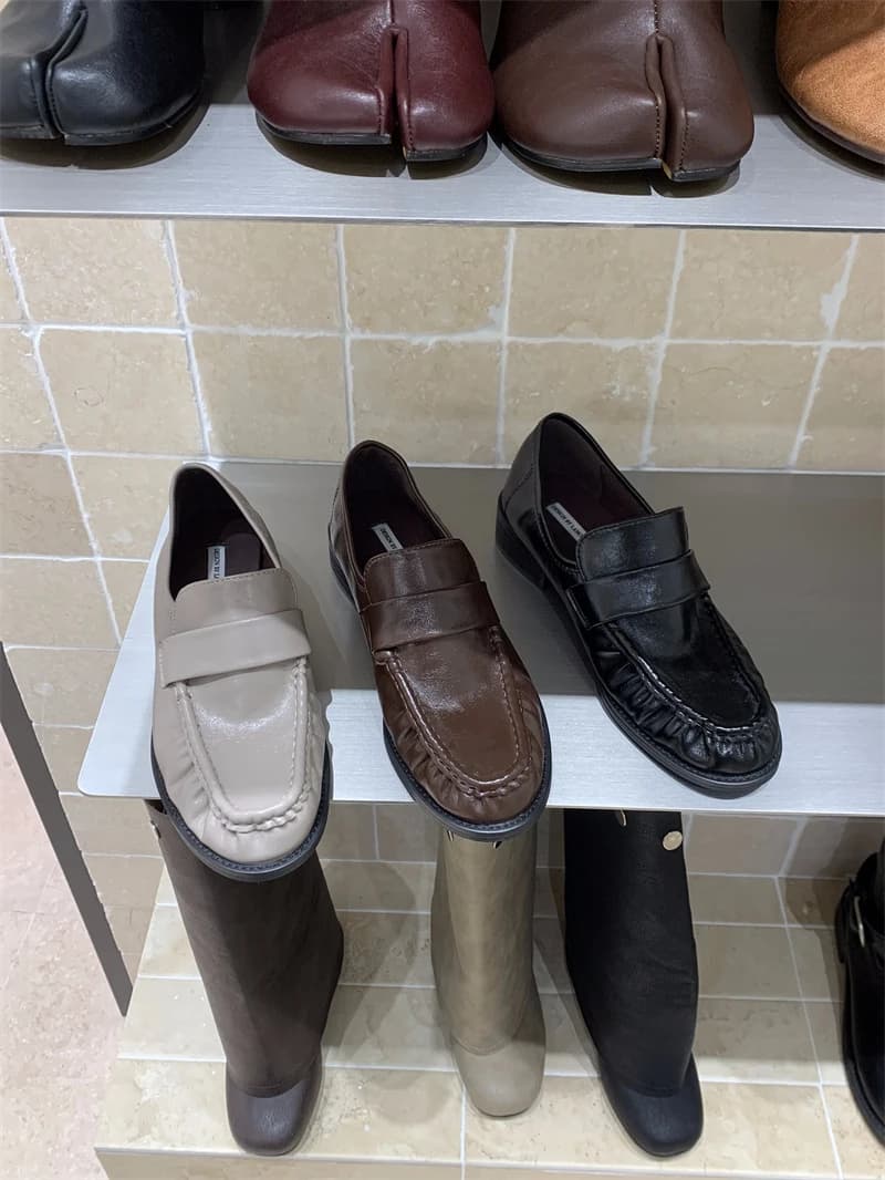 Mocassini con plateau stile britannico donna 2025 scarpe singole con punta tonda taglie forti donna scarpe in pelle Pu con fondo spesso Mujer