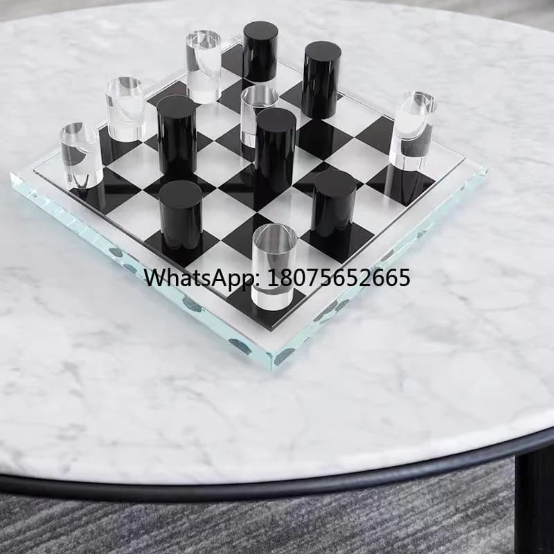 Creative home light luxury crystal chess set - model room study room decorative chess pieces and board display