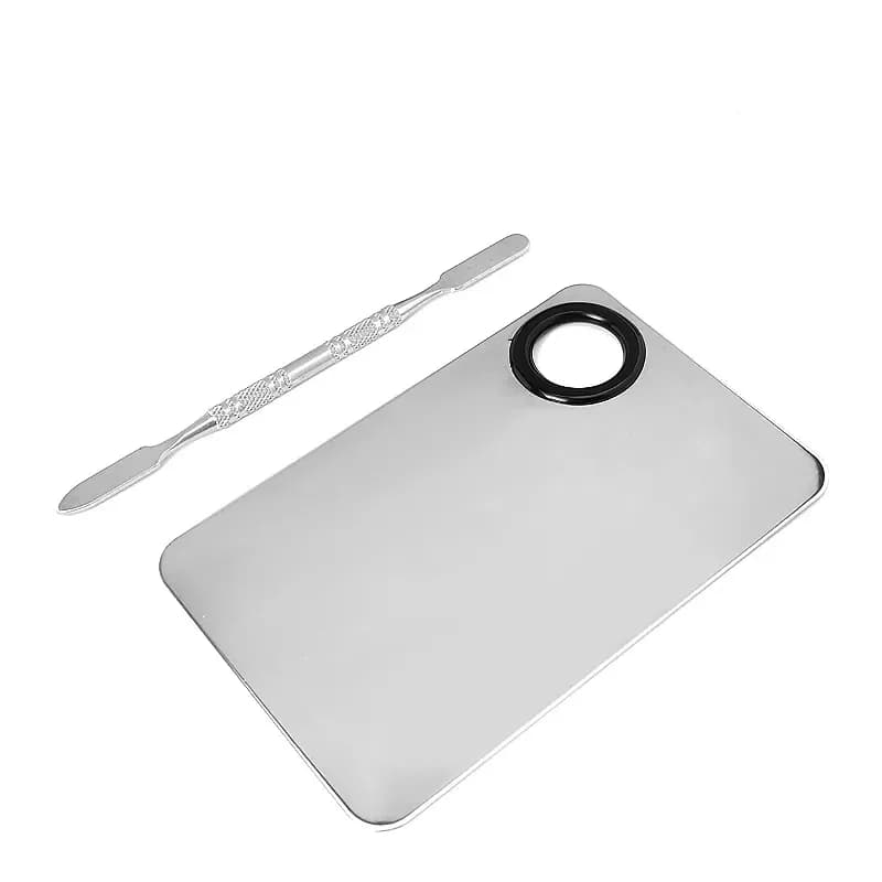 Upgrad Stainless Steel Metal Mixing Tray Makeup Mixing Palette with Spatula Tool for Artists for Nail-Art Blending
