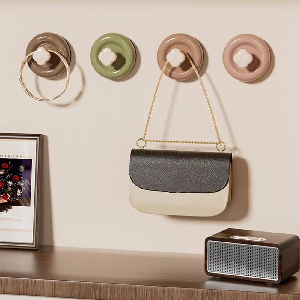 Gancio a ventosa da parete, appendi borsa e chiavi, installazione senza foratura, gancio resistente per cucina, bagno, camera da letto