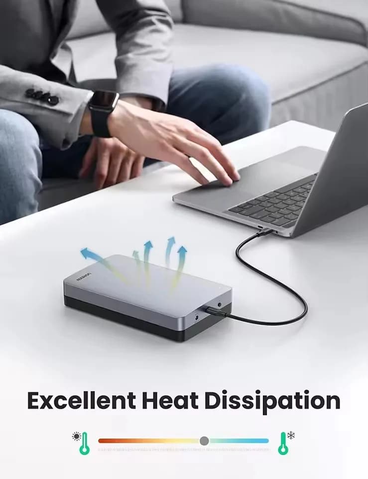 3.5 Inch UGREEN SATA External Hard Drive Enclosure 2.5 Inch SATA SSD HDD Aluminum USB C 3.1 Gen 2 High Speed 6Gbps Case