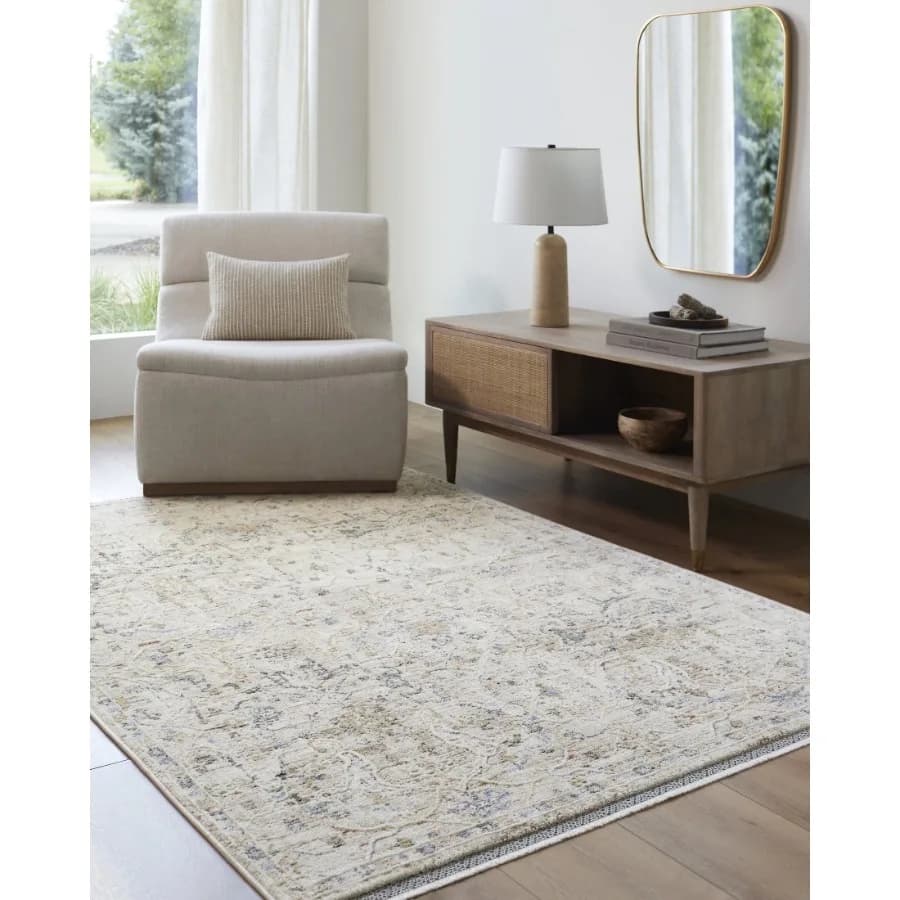 Area Rugs for Living Room 2x3 Rivaldo Traditional Cream Rug Bedroom Dining Room Home Decor Stain Resistant Carpet 2' x 2'11"