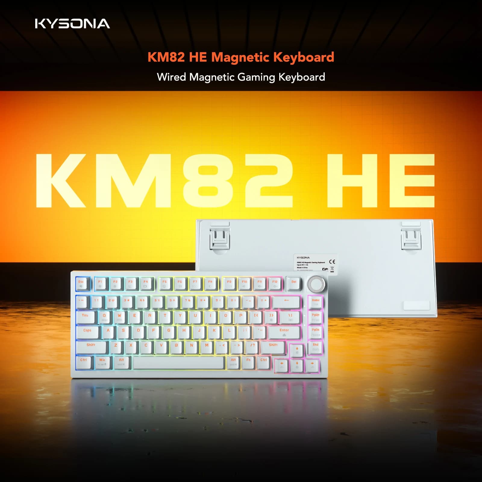 Tastiera Magnetica KYSONA KM82 HE 75% Cablata per Gaming con Trigger Rapido 0.005mm 8K 0.125ms Latenza per Giocatori