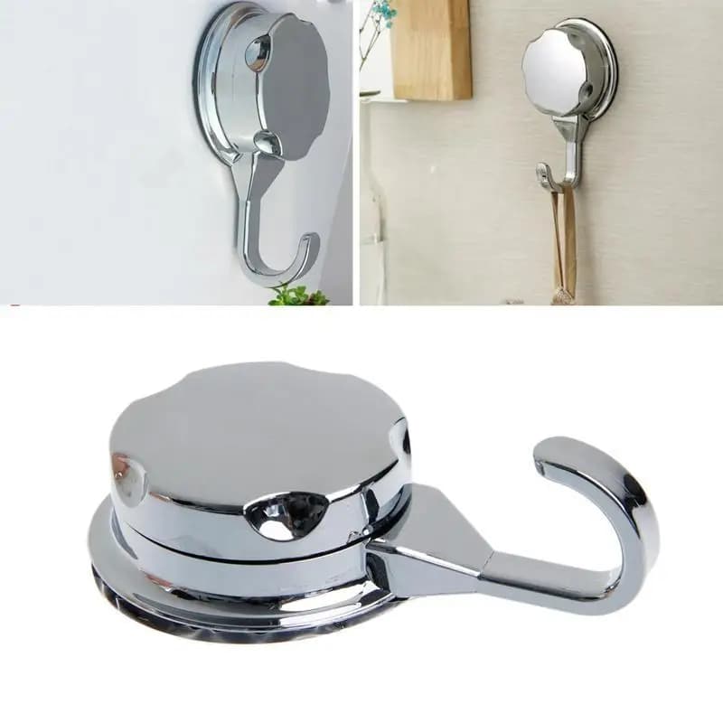 E8BD Ganci da Cucina Cromati a Ventosa per Ganci Asciugamani Gancio a Parete per Bagno Gancio per Aspirapolvere