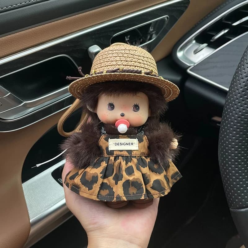 15cm Meng Qiqi Kawaii Plush Baby Doll Backpack Pendant Keychain Car Ornament Soft Cute Toy Decoration Surprise Birthday Gift