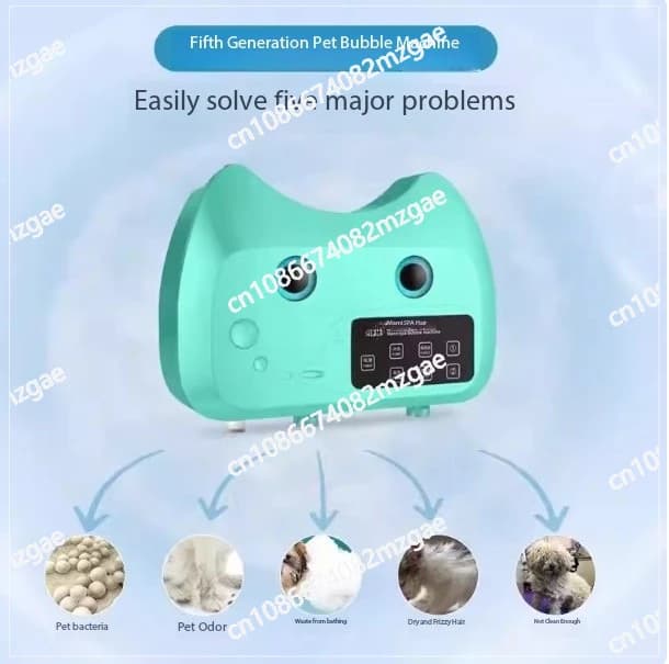 Shampoo automatico mescolato e diluito Prodotti per la pulizia della bellezza degli animali domestici 4 bottiglie Massaggio da bagno Macchina per bolle Spa da bagno per gatti e cani