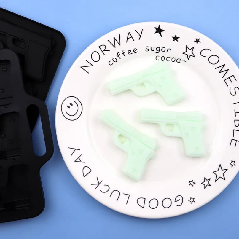 Stampo per cioccolato in silicone a forma di pistola a 6 collegamenti all'ingrosso Stampo per vassoio di ghiaccio Stampi per aromaterapia fai da te per la casa 217