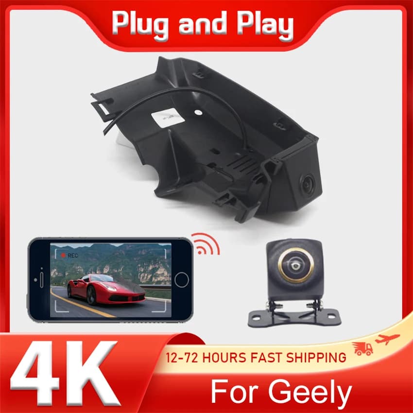 For Geely Tugella Xingyue FY11 2020-2024 Front and Back Dash Cam for Auto Camera Recorder Dashcam WIFI Auto Dvr Registration Devices