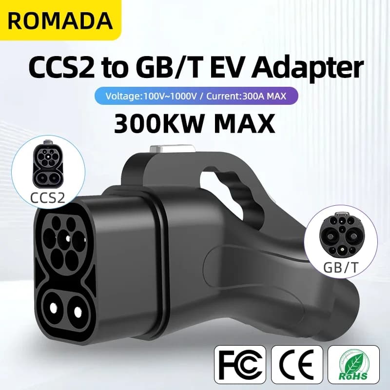 ROMADA CCS2 charging GBT DC adapter 300A 300KW DC EV Charger Connector Electric Vehicle Ccs2 To Gbt Adaptor For EV