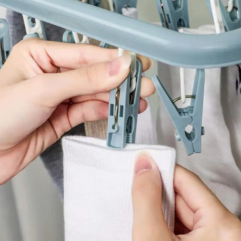 1PC Clothes rack for drying clothes with 32 clips Socks Underwear for drying the foldable laundry Clothes rack