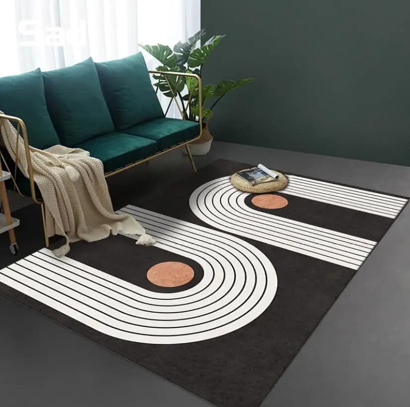 Tappeto geometrico di lusso per soggiorno Tappeto morbido per divano per camera da letto Comodino Tappetino per porta Tappetino per area d'ingresso Tappeto per camera di grandi dimensioni