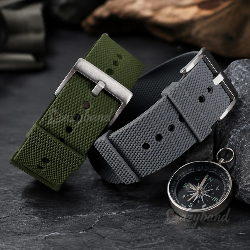 20mm 22mm Rubber Watch Band Strap Black Grey Sport Silicone Fashion Wristband for Seiko Universal Men Women Replacement Bracelet