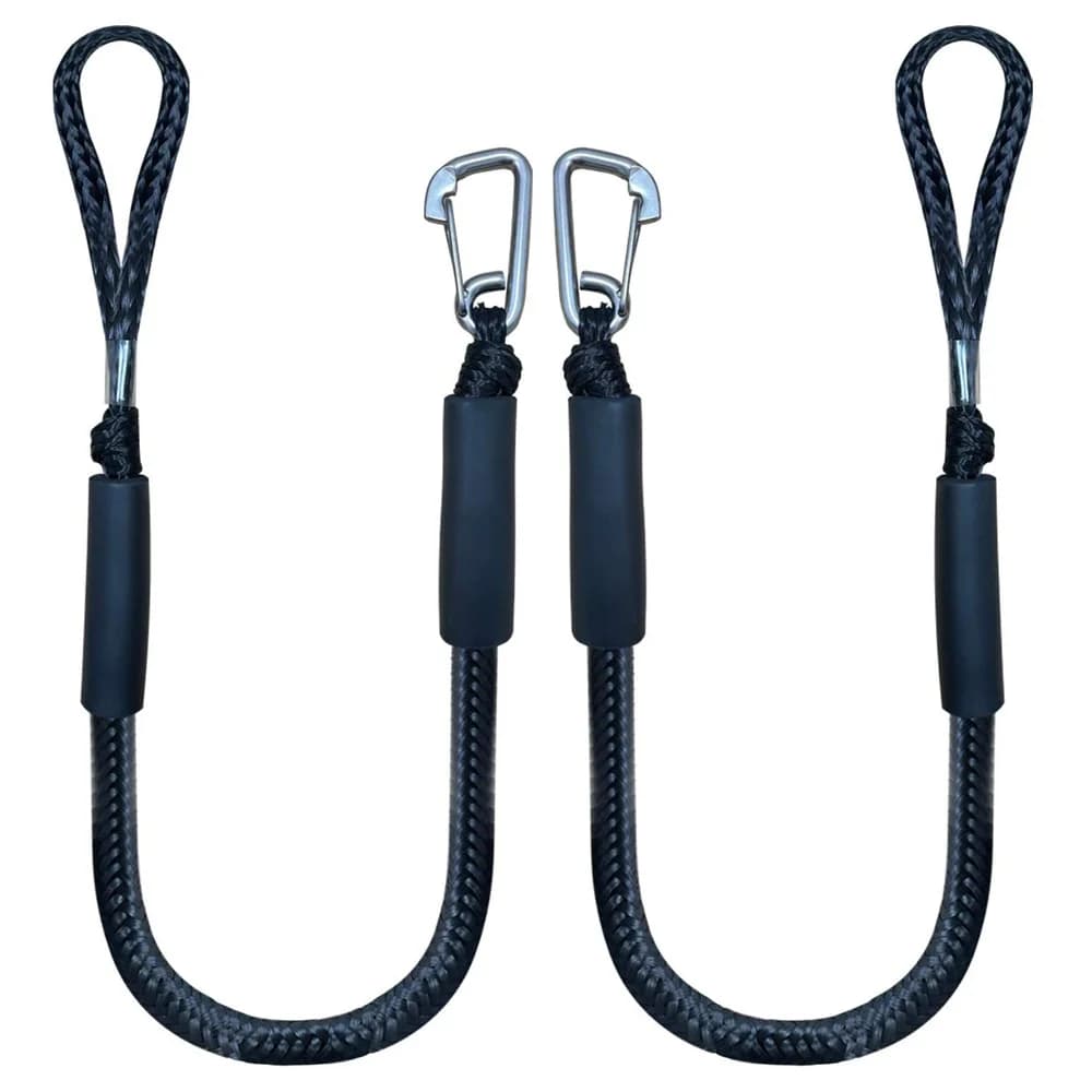 2/1 Pezzi Corde di Ormeggio Elastiche Ammortizzanti con Ganci 4FT 1.2M per Barche, Kayak, Canoe, Moto d'Acqua, Pontoni e Applicazioni Marine