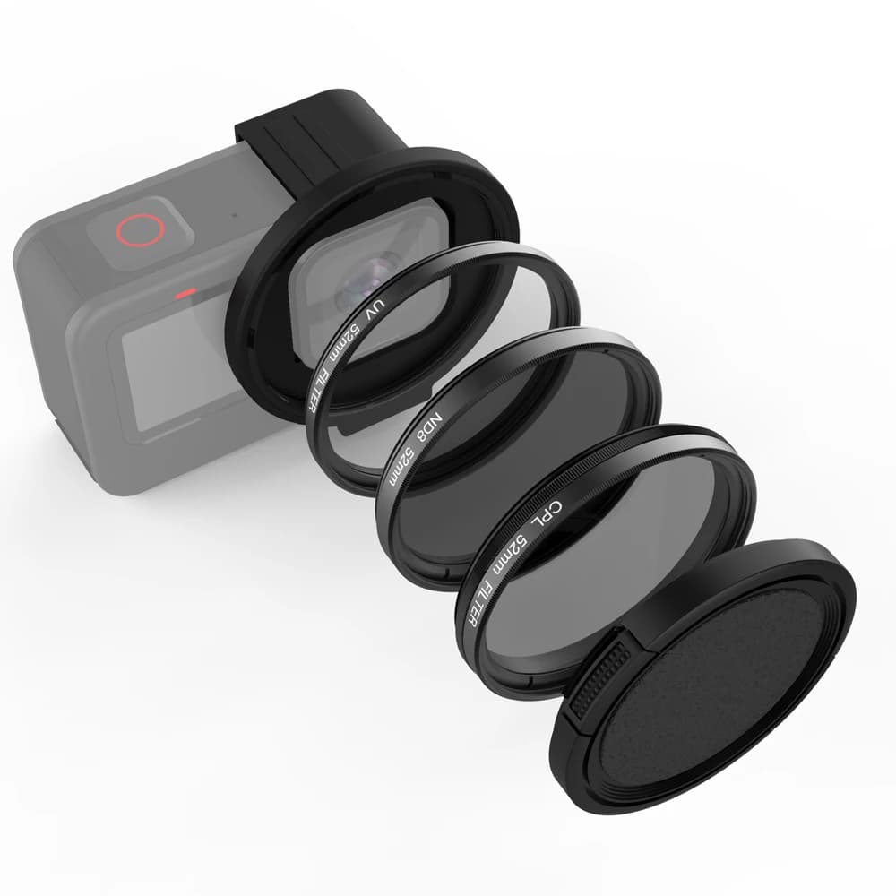 52 mm UV CPL ND8 lens for GoPro Hero 13 12 11 10 9 Action Camera nero