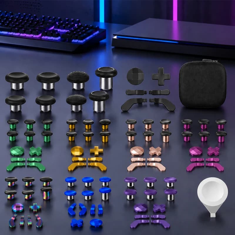 Kit di Riparazione e Aggiornamento per Controller Xbox Elite Series 2: Thumbstick, D-Pad e Paddle con Custodia - 13 Pezzi