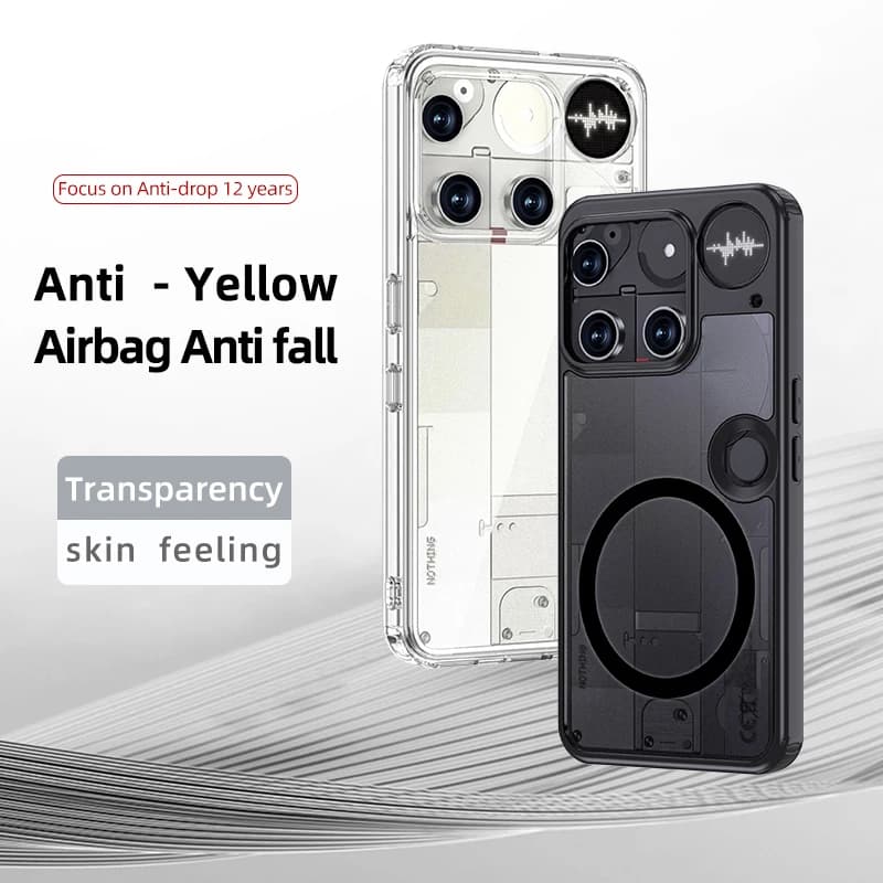 Translucent Shockproof Case For Nothing Phone 3 6.67 inches TPU Matte Frame Magnetic Wireless Charging Hard Plastic Back Cover