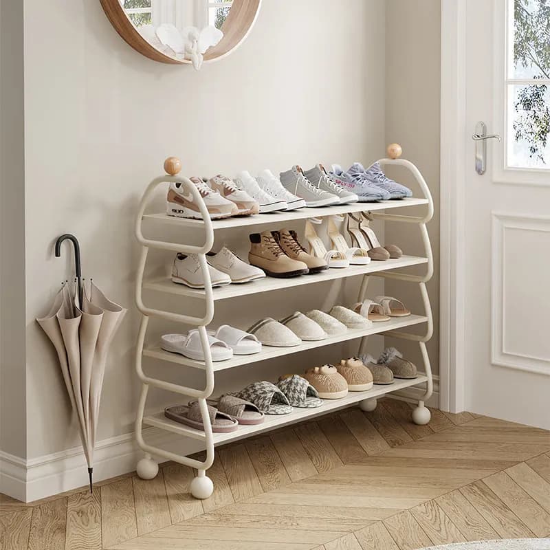 Cream wind shoe rack, multi-layer simple and narrow small slipper rack at the door of the home,
