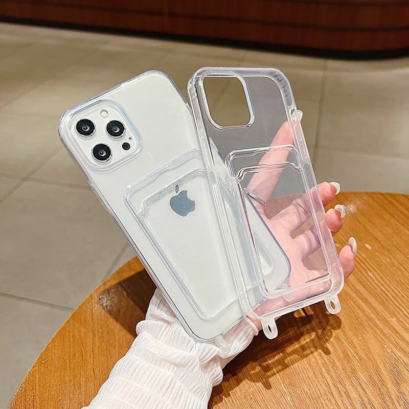 Custodia per telefono antiurto trasparente per iPhone 17 Air 16 15 Pro Max 14 13 12 11 X XR XS 6 7 8 Plus con foro per anello Cover morbida trasparente