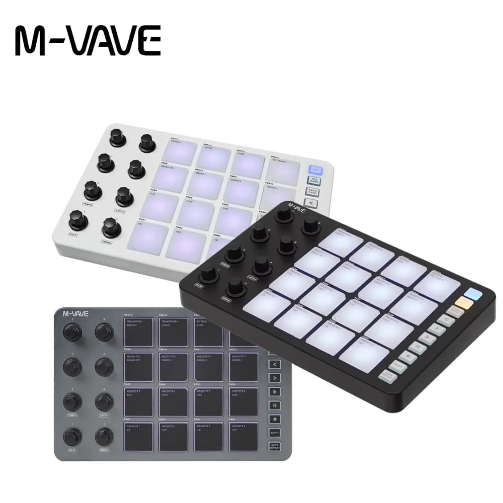 M-VAVE SMC-PAD Controller MIDI Drum Pad a Bassa Latenza con Uscita 3.5mm e Connessione Bluetooth per Produzione e Performance Musicale