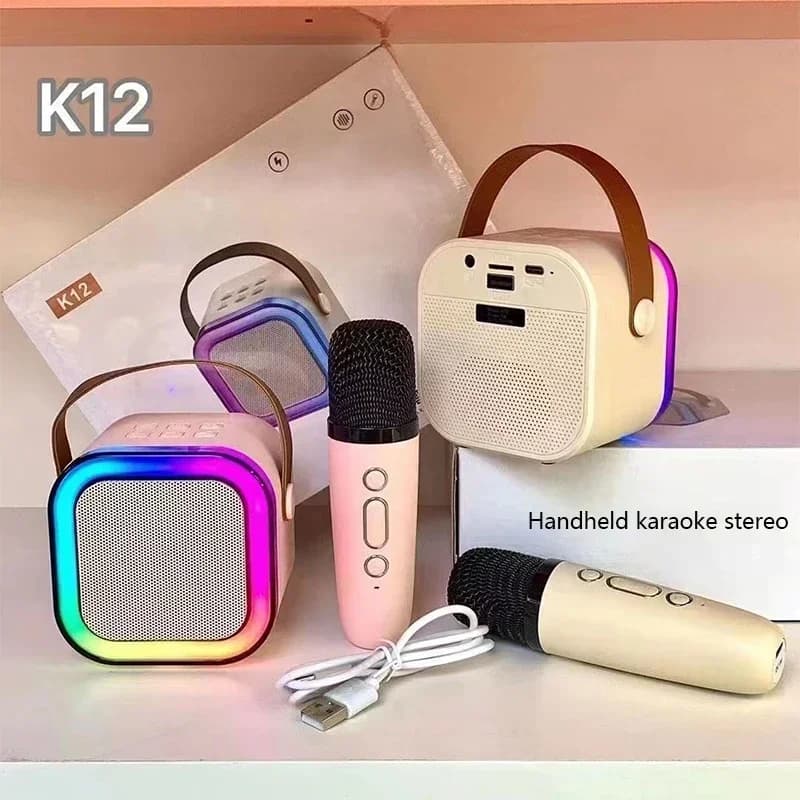 Karaoke Machine Portable PA speaker system Bluetooth 5.3 with 1-2 wireless microphones Family Canto Kids Gifts