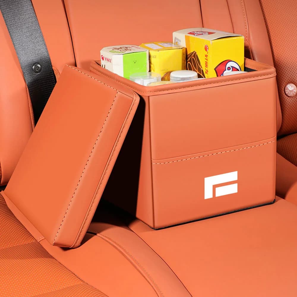 Cestino in Pelle per Auto Adatto per Rox Adamas 2025 2026, Scatola Portaoggetti Pieghevole, Accessori per Modifiche Interne 21*21*20cm