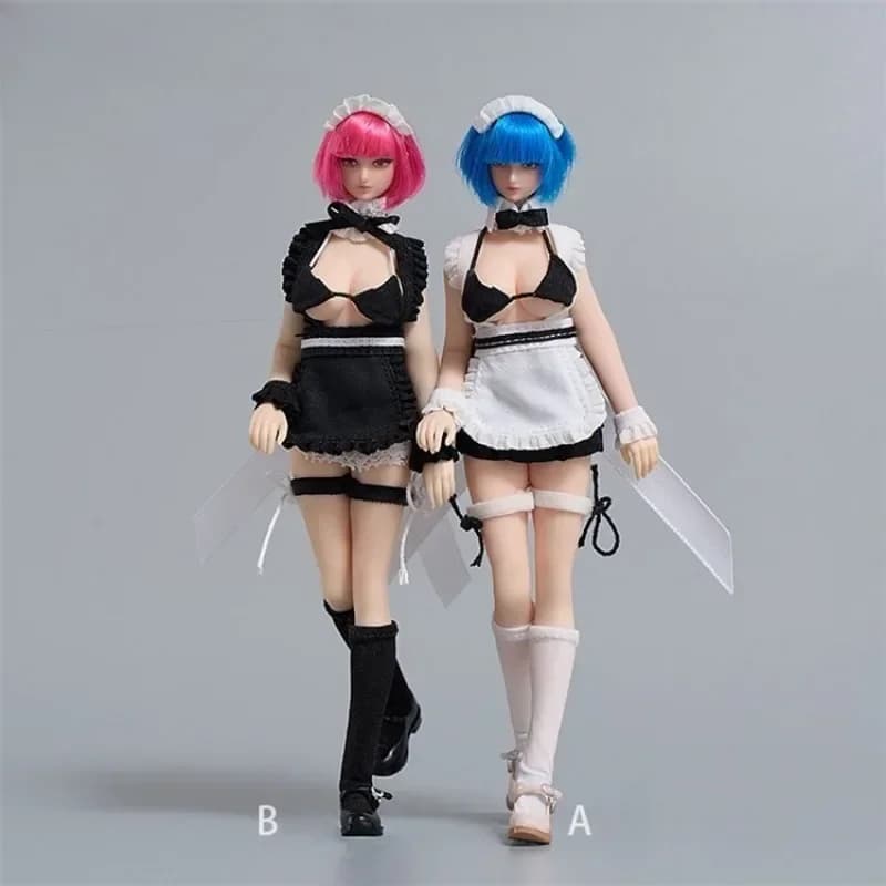 CD053 Abito da cameriera soldato femminile in scala 1/12 con grembiule Set di vestiti intimi Modello per decorazione bambola Action Figure da 6 ''