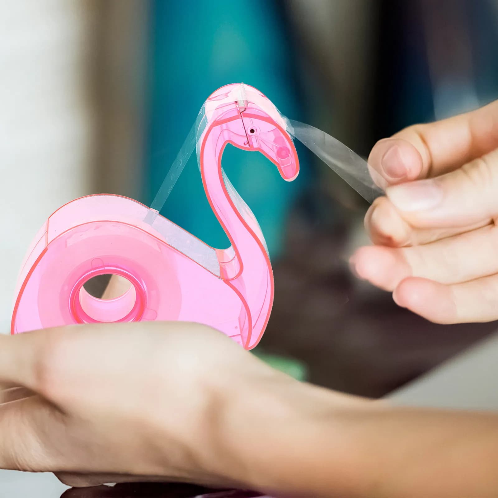Set Dispenser di Nastro Adesivo in Plastica, Portatile per Ufficio, Scuola e Arte, Porta Etichette e Adesivi
