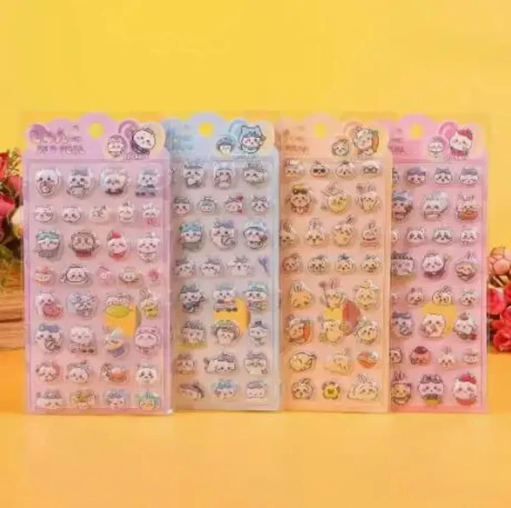Adesivi 3D a Rilievo Chiikawa Kawaii, Adesivi a Bolle per Decorazione Quaderni e Diari