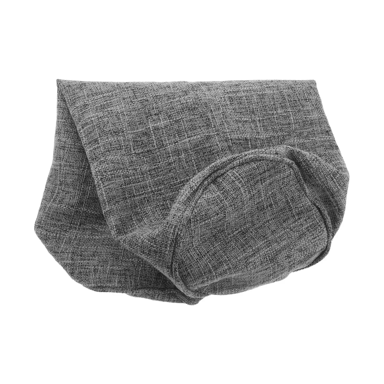Fodera per cuscino rotondo cilindrico, in cotone e lino traspirante, morbida, per cuscino lombare, 15.7x5.9 pollici, grigia, per divano e casa